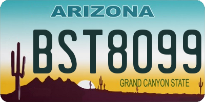 AZ license plate BST8099