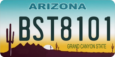 AZ license plate BST8101