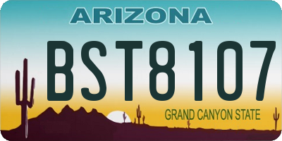 AZ license plate BST8107