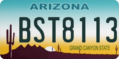 AZ license plate BST8113