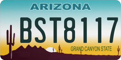 AZ license plate BST8117