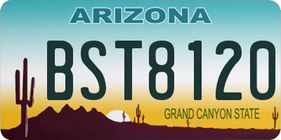 AZ license plate BST8120