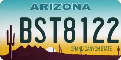 AZ license plate BST8122
