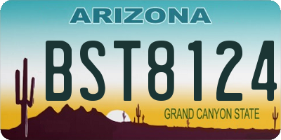 AZ license plate BST8124