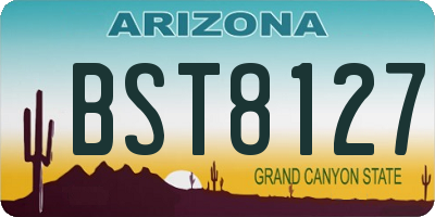 AZ license plate BST8127