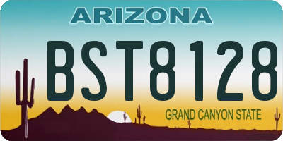 AZ license plate BST8128
