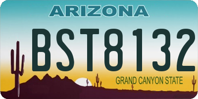 AZ license plate BST8132