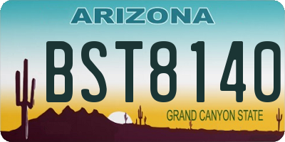 AZ license plate BST8140