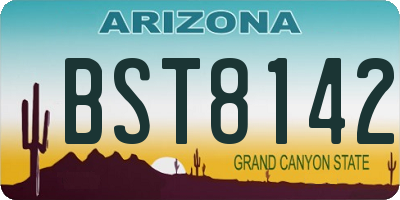 AZ license plate BST8142