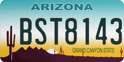 AZ license plate BST8143