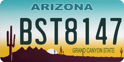 AZ license plate BST8147