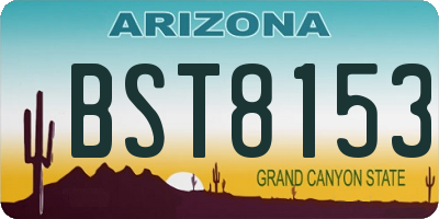 AZ license plate BST8153