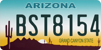 AZ license plate BST8154