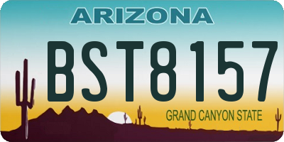 AZ license plate BST8157