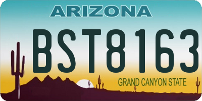 AZ license plate BST8163