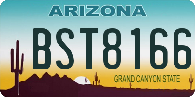 AZ license plate BST8166