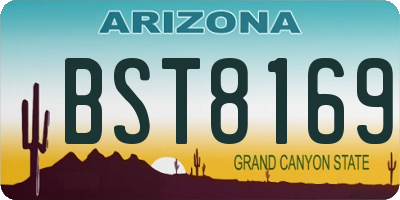 AZ license plate BST8169