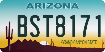 AZ license plate BST8171