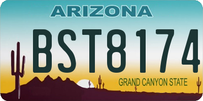 AZ license plate BST8174