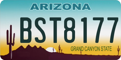 AZ license plate BST8177