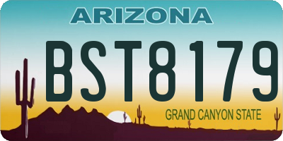 AZ license plate BST8179