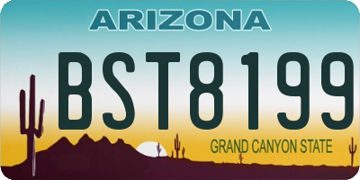 AZ license plate BST8199