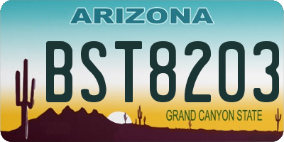 AZ license plate BST8203