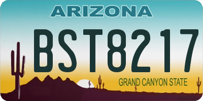 AZ license plate BST8217