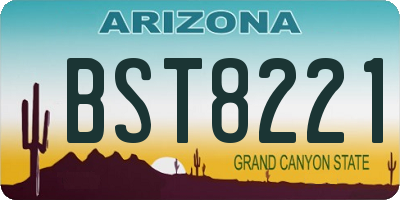 AZ license plate BST8221