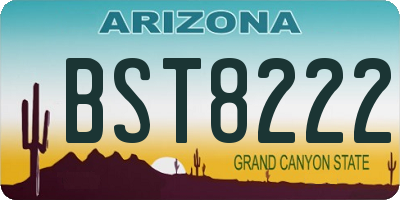 AZ license plate BST8222