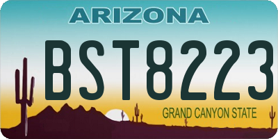 AZ license plate BST8223