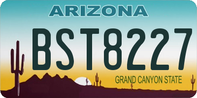 AZ license plate BST8227