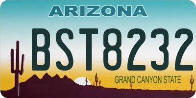 AZ license plate BST8232