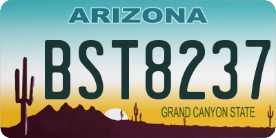 AZ license plate BST8237