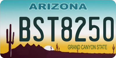 AZ license plate BST8250