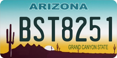 AZ license plate BST8251