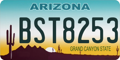 AZ license plate BST8253