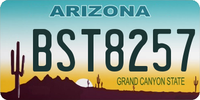 AZ license plate BST8257