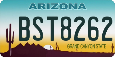 AZ license plate BST8262