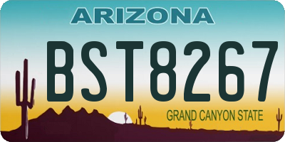 AZ license plate BST8267