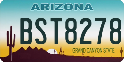 AZ license plate BST8278