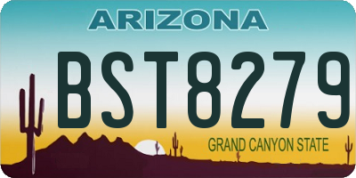 AZ license plate BST8279