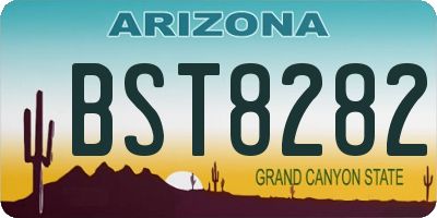 AZ license plate BST8282