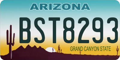 AZ license plate BST8293