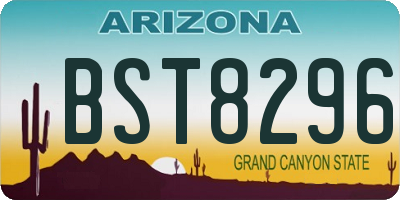 AZ license plate BST8296