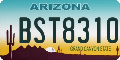 AZ license plate BST8310