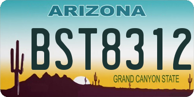 AZ license plate BST8312