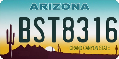 AZ license plate BST8316