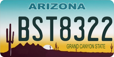 AZ license plate BST8322