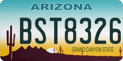 AZ license plate BST8326